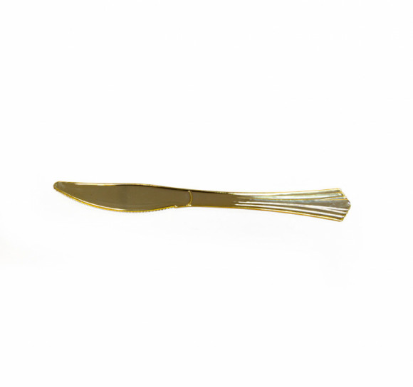 Нож пластиковый 18 см золотой Complement Shine, 6 шт/уп