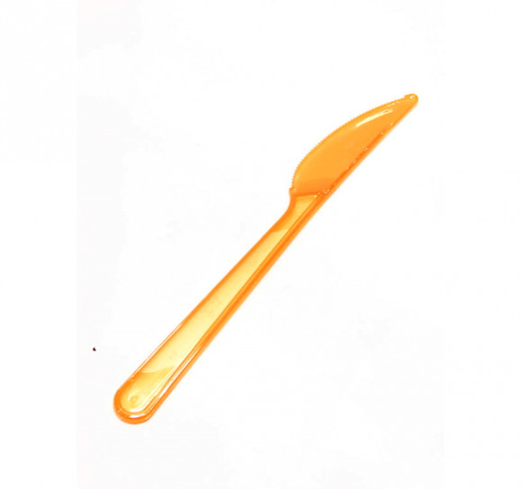 Нож пластиковый18 см прозрачный оранжевый ПРЕМИУМ Complement 50шт/упак