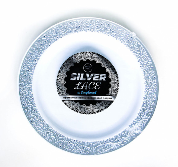 Тарелка Complement пластиковая белая Silver Lace d=190мм 6шт/упак