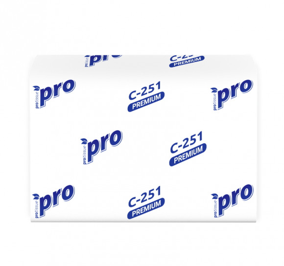 Салфетки бумажные 2сл 21х16 200л/упак PROtissue в диспенсер белые (C251)