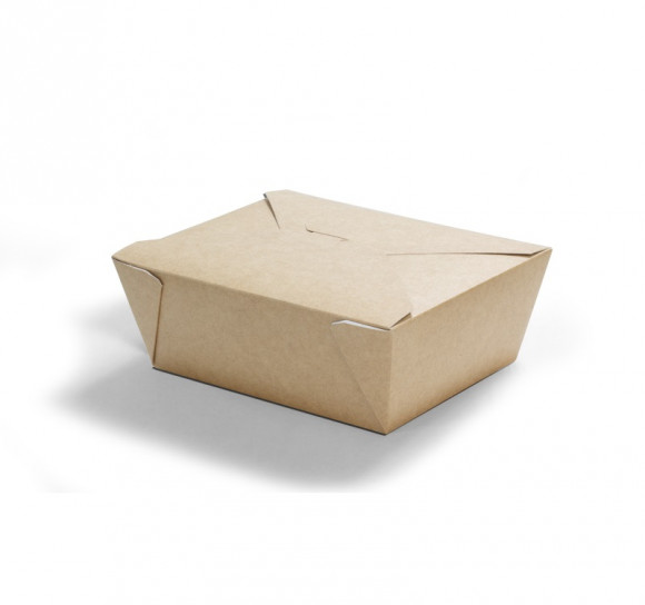 Контейнер бумажный Fold Box 1400мл, 176х150х65мм, крафт