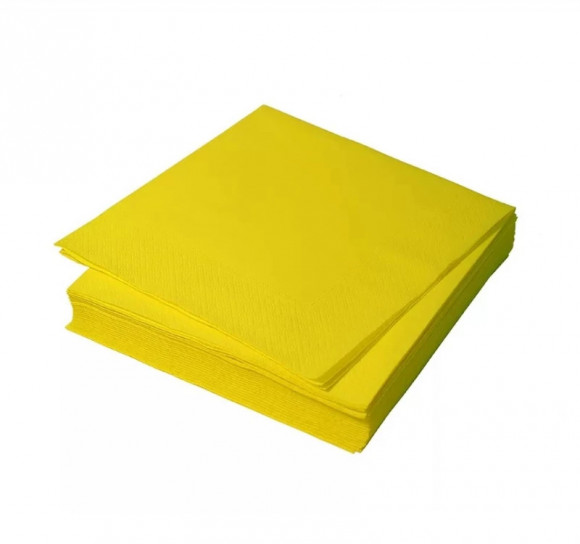 Салфетки бумажные 2сл 33х33 200л/упак желтые сложение 1/8