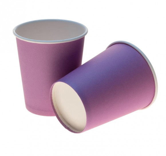 Стакан бумажный 1сл 250 (280) мл d=80мм для горячего фиолетовый