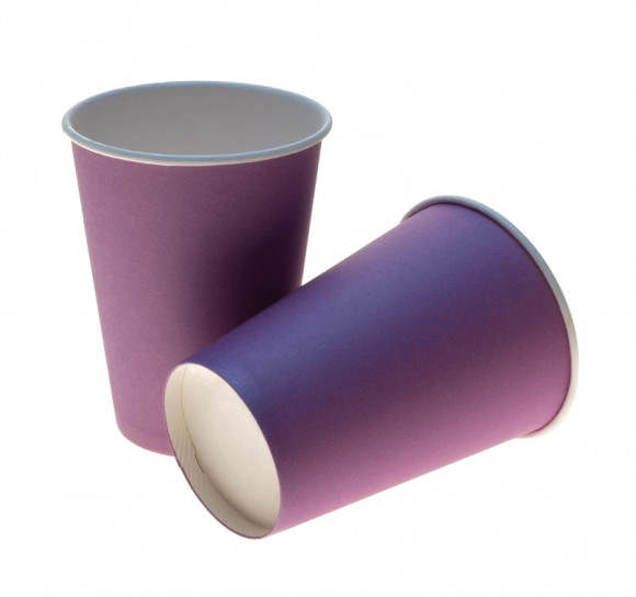 Стакан бумажный 1сл 300 (430) мл d=90мм для горячего фиолетовый