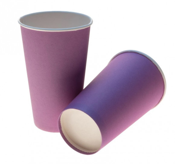 Стакан бумажный 1сл 400 (518) мл d=90мм для горячего фиолетовый