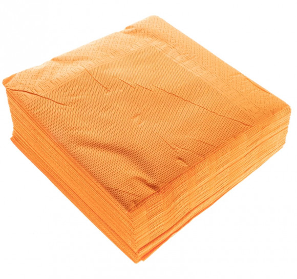 Салфетки бумажные 2сл 33х33 50л/упак Wiloo оранжевые