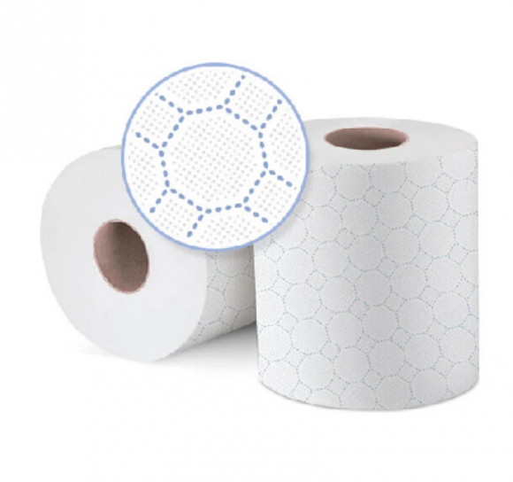 Полотенце бумажное 2сл  150м Belux Pro белое, цветное тиснение соты (274496)