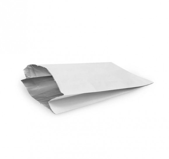 Пакет бумажный 145х90х310 мм белый фольгированный
