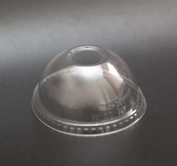 Крышка Complement прозрачная d-92мм PET купольная с круглым отверстием