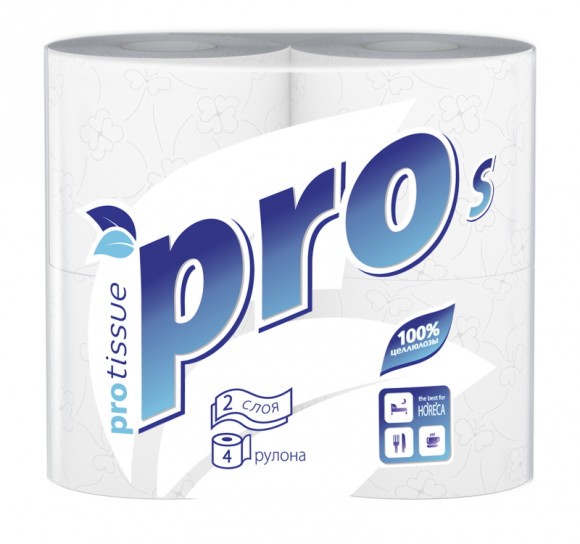 Туалетная бумага 2сл   4рул/упак PROtissue Premium белая 23м (С160)