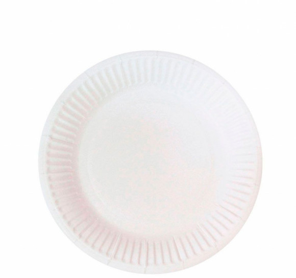 Тарелка бумажная d=180мм Snack Plate, белая мелованная