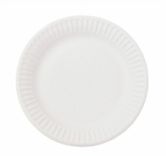 Тарелка бумажная d=230мм Snack Plate, белая мелованная