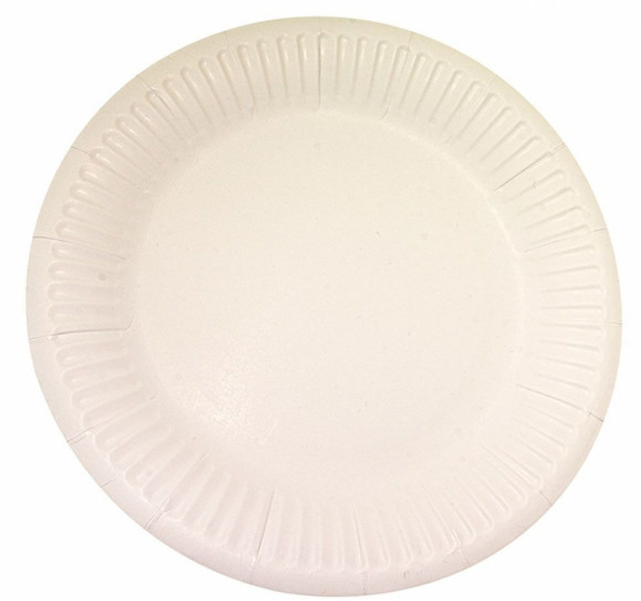 Тарелка бумажная d=230мм Snack Plate, белая ламинированная