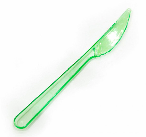 Нож пластиковый 18 см прозрачный зелёный Премиум Complement 10 шт/упак