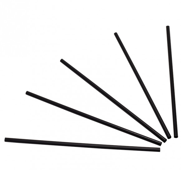 Трубочки для коктейля прямые d=6мм l=240мм черные Complement 135шт/упак