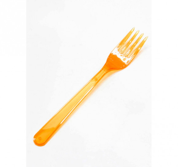 Вилка пластиковая 18 см прозрачная оранжевая ПРЕМИУМ Complement 10шт/упак