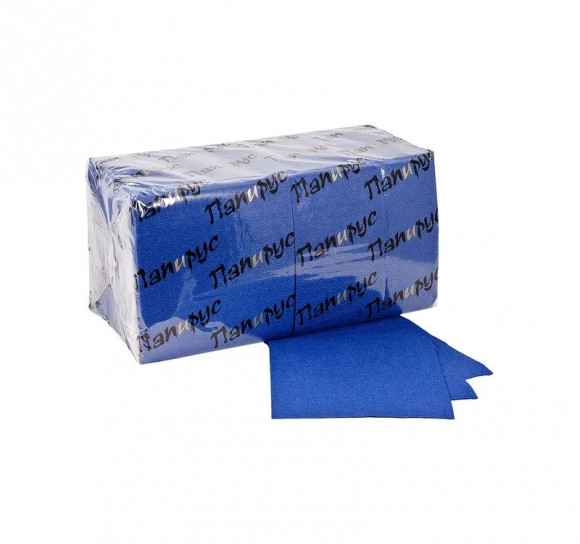 Салфетки бумажные 1сл 24х24 400л/упак Папирус синие