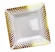 Тарелка Complement квадратная PS белая золотая точка 165*165 мм 6шт/упак
